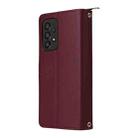 For Samsung Galaxy A33 5G Nine-card Slots Zipper Wallet Bag Leather Phone Case(Wine Red) - 3
