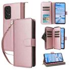 For Samsung Galaxy A33 5G Nine-card Slots Zipper Wallet Bag Leather Phone Case(Rose Gold) - 1