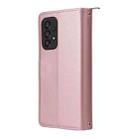 For Samsung Galaxy A33 5G Nine-card Slots Zipper Wallet Bag Leather Phone Case(Rose Gold) - 3