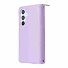 For Samsung Galaxy A54 Nine-card Slots Zipper Wallet Bag Leather Phone Case(Purple) - 3