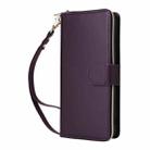 For Samsung Galaxy A73 5G Nine-card Slots Zipper Wallet Bag Leather Phone Case(Dark Purple) - 2