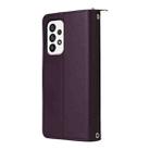 For Samsung Galaxy A73 5G Nine-card Slots Zipper Wallet Bag Leather Phone Case(Dark Purple) - 3