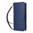 For Samsung Galaxy A73 5G Nine-card Slots Zipper Wallet Bag Leather Phone Case(Blue) - 2