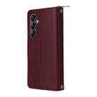 For Samsung Galaxy A26 Nine-card Slots Zipper Wallet Bag Leather Phone Case(Wine Red) - 3