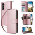 For Samsung Galaxy A26 Nine-card Slots Zipper Wallet Bag Leather Phone Case(Rose Gold) - 1