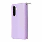 For Samsung Galaxy A56 Nine-card Slots Zipper Wallet Bag Leather Phone Case(Purple) - 3