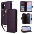 For Samsung Galaxy A56 Nine-card Slots Zipper Wallet Bag Leather Phone Case(Dark Purple) - 1