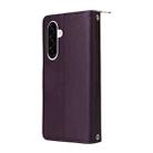 For Samsung Galaxy A56 Nine-card Slots Zipper Wallet Bag Leather Phone Case(Dark Purple) - 3