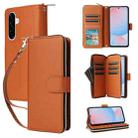 For Samsung Galaxy A56 Nine-card Slots Zipper Wallet Bag Leather Phone Case(Brown) - 1