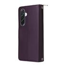 For Samsung Galaxy A36 5G Nine-card Slots Zipper Wallet Bag Leather Phone Case(Dark Purple) - 3