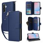 For Samsung Galaxy A36 5G Nine-card Slots Zipper Wallet Bag Leather Phone Case(Blue) - 1