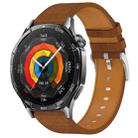 For Huawei Watch GT 5 / GT 5 Pro 46mm Square 22mm Leather Watch Band(Brown) - 1