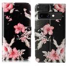 For Google Pixel 9a Colored Drawing Marble Pattern Leather Phone Case(Azalea) - 1