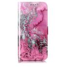 For Google Pixel 9a Colored Drawing Marble Pattern Leather Phone Case(Pink Seawater) - 2