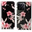 For Honor X7C 4G / 200 Smart Colored Drawing Marble Pattern Leather Phone Case(Azalea) - 1