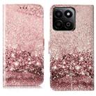 For Honor X7C 4G / 200 Smart Colored Drawing Marble Pattern Leather Phone Case(Rose Gold) - 1