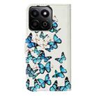 For Honor X7C 4G / 200 Smart Colored Drawing Marble Pattern Leather Phone Case(Little Blue Butterflies) - 3