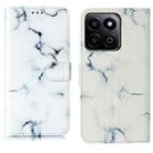 For Honor X7C 4G / 200 Smart Colored Drawing Marble Pattern Leather Phone Case(White Marble) - 1