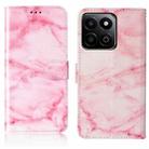 For Honor X7C 4G / 200 Smart Colored Drawing Marble Pattern Leather Phone Case(Pink Marble) - 1