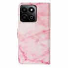 For Honor X7C 4G / 200 Smart Colored Drawing Marble Pattern Leather Phone Case(Pink Marble) - 3