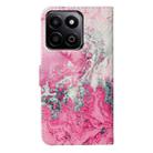 For Honor X7C 4G / 200 Smart Colored Drawing Marble Pattern Leather Phone Case(Pink Seawater) - 3