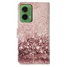 For Motorola Moto G35 Colored Drawing Marble Pattern Leather Phone Case(Rose Gold) - 3