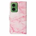 For Motorola Moto G35 Colored Drawing Marble Pattern Leather Phone Case(Pink Marble) - 3