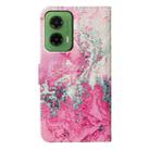 For Motorola Moto G35 Colored Drawing Marble Pattern Leather Phone Case(Pink Seawater) - 3