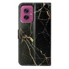 For Motorola Moto G55 Colored Drawing Marble Pattern Leather Phone Case(Black Gold Marble) - 3