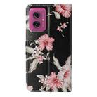 For Motorola Moto G55 Colored Drawing Marble Pattern Leather Phone Case(Azalea) - 3