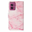 For Motorola Moto G55 Colored Drawing Marble Pattern Leather Phone Case(Pink Marble) - 3