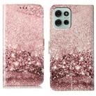 For Motorola Moto G75 Colored Drawing Marble Pattern Leather Phone Case(Rose Gold) - 1