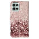 For Motorola Moto G75 Colored Drawing Marble Pattern Leather Phone Case(Rose Gold) - 3