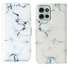 For Motorola Moto G75 Colored Drawing Marble Pattern Leather Phone Case(White Marble) - 1