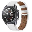 For Galaxy Watch 3 45mm Leather Watch Band(White) - 1