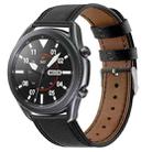 For Galaxy Watch 3 45mm Leather Watch Band(Black) - 1