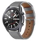 For Galaxy Watch 3 45mm Leather Watch Band(Grey) - 1