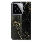 For Xiaomi 15 Colored Drawing Marble Pattern Leather Phone Case(Black Gold Marble) - 3