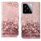 For Xiaomi 15 Colored Drawing Marble Pattern Leather Phone Case(Rose Gold) - 1