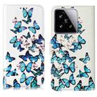 For Xiaomi 15 Colored Drawing Marble Pattern Leather Phone Case(Little Blue Butterflies) - 1