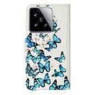 For Xiaomi 15 Colored Drawing Marble Pattern Leather Phone Case(Little Blue Butterflies) - 3
