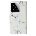 For Xiaomi 15 Colored Drawing Marble Pattern Leather Phone Case(White Marble) - 3