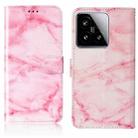 For Xiaomi 15 Colored Drawing Marble Pattern Leather Phone Case(Pink Marble) - 1