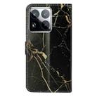 For Xiaomi 15 Pro Colored Drawing Marble Pattern Leather Phone Case(Black Gold Marble) - 3