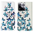 For Xiaomi 15 Pro Colored Drawing Marble Pattern Leather Phone Case(Little Blue Butterflies) - 1