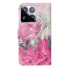 For Xiaomi 15 Pro Colored Drawing Marble Pattern Leather Phone Case(Pink Seawater) - 3
