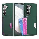 For Samsung Galaxy Z Fold6 5G Skin Feel Transparent Card Bag Phone Case(Green) - 1