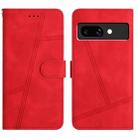 For Google Pixel 9a Skin-feel Stitching Leather Phone Case(Red) - 1