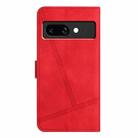 For Google Pixel 9a Skin-feel Stitching Leather Phone Case(Red) - 3