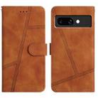 For Google Pixel 9a Skin-feel Stitching Leather Phone Case(Brown) - 1